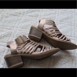 Maurices Rose Gold Emily Shimmer Block Heel